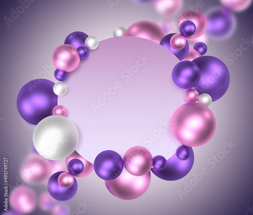 Abstract Bright Background with Pearlescent Balls