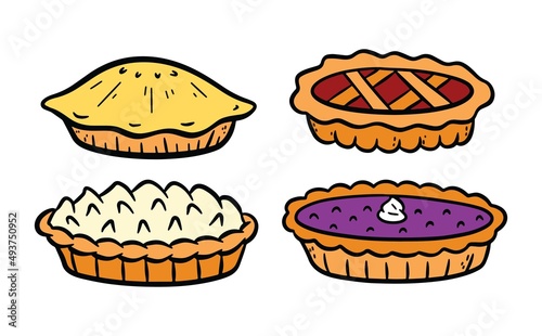 Hand Drawn Pie Doodle Vector Illustration