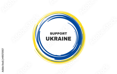 Stop war in ukraine text decorative country flag design vector
