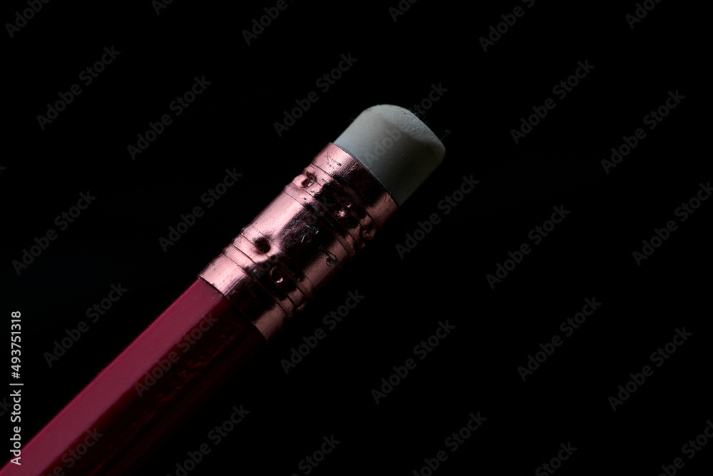 Close-up of an eraser at the tip of a pencil Close-up of an eraser at the tip of a pencil