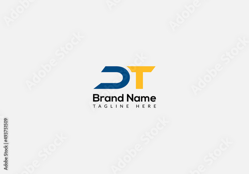 Abstract DT letter modern initial lettermarks logo design	 photo