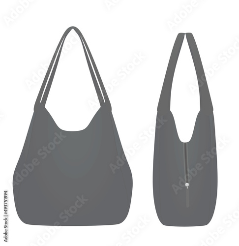 Grey woman hand bag. vector 