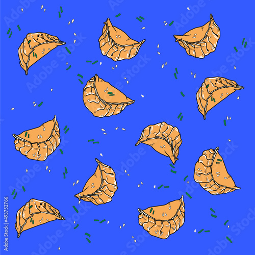 Vector pattern of traditional Japanese dumplings