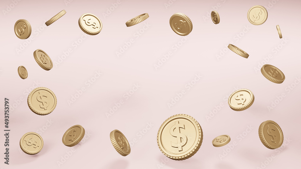 Modern 3d realistic gold coins illustration, Businees and finacial concept. Modern 3d realistic gold coins illustration, Businees and finacial concept.