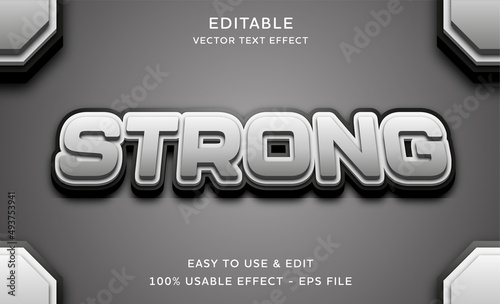 strong editable text effect with modern and simple style, usable for logo or campaign title