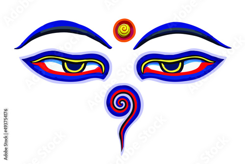 Buddha eyes vector art. Vector illustration of Buddha‘s Eyes. They represent Wisdom and Compassion.