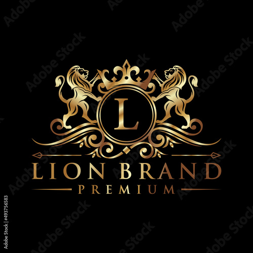 Luxury lion king logo design