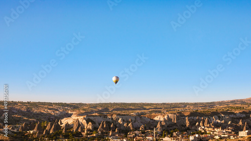 Cappadocia view. Hot air balloon on the Cappadocia sky at sunrise