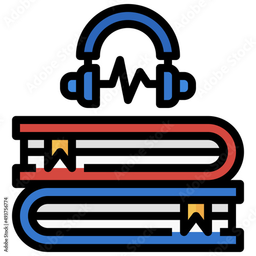audiobook filled outline icon,linear,outline,graphic,illustration