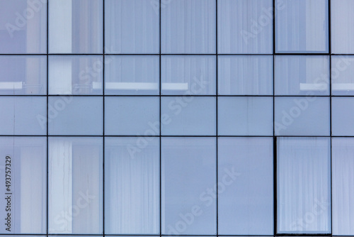 Glass walls of the building as a background.