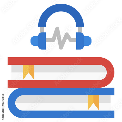 audiobook flat icon,linear,outline,graphic,illustration