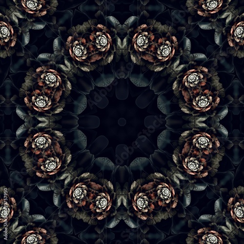 Dark Pattern Abstract Flower Art 91