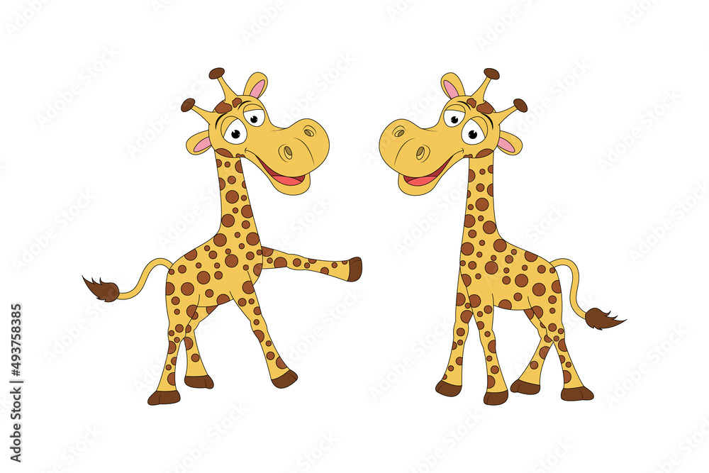 Fototapeta premium cute giraffe animal cartoon graphic