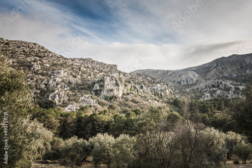 Scenic landscape of limestone formations at Sierra de Camarolos, Hondonero, Andalusia, Southern Spain © Pale.photography