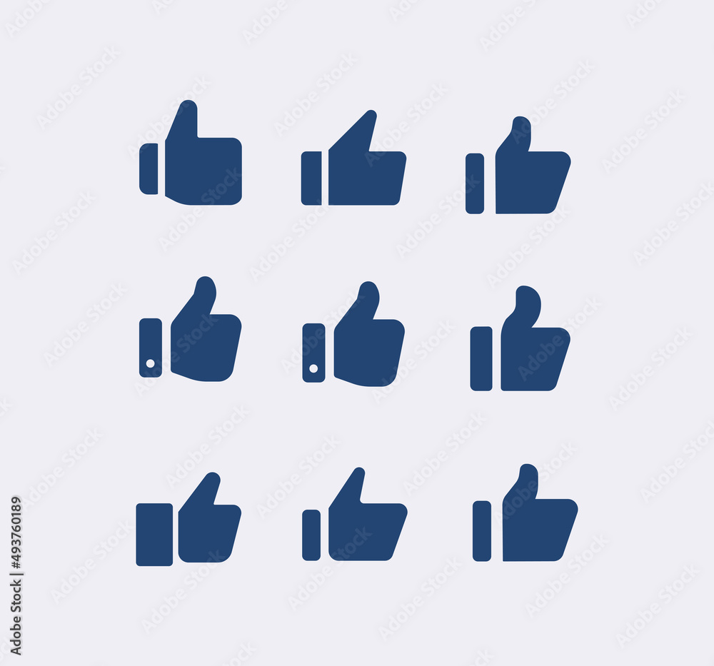 Thumbs up line icon set Thumbs up line icon set