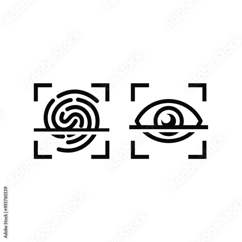 Finger Print and eye scanner identification icon. Can be used in web and mobile. simple icon illustration.
