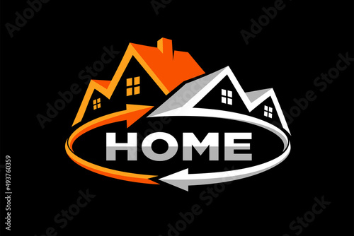Home service logo with repair concept