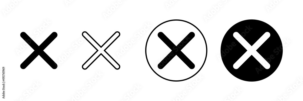 Obraz premium Close icons set. Delete sign and symbol. cross sign
