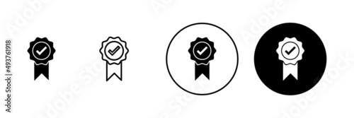 Approved icon set. Certified Medal Icon
