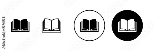 Book icons set. open book sign and symbol. ebook icon