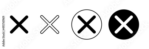 Close icons set. Delete sign and symbol. cross sign