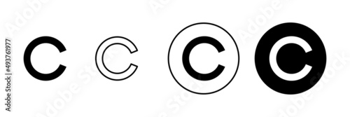 Copyright icons set. copyright sign and symbol