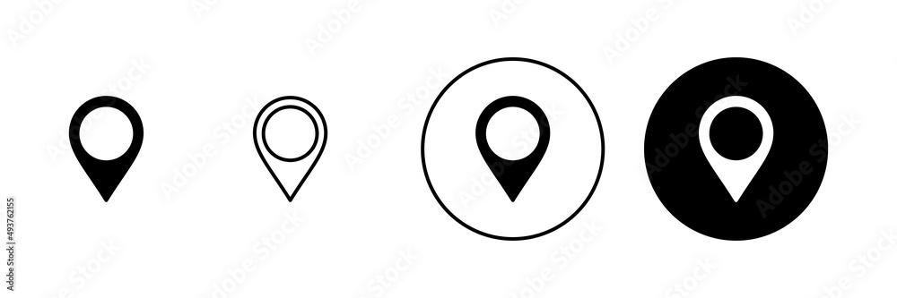 Pin icons set. Location sign and symbol. destination icon. map pin Pin icons set. Location sign and symbol. destination icon. map pin