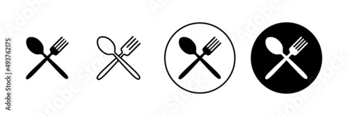 spoon and fork icons set. spoon, fork and knife icon vector. restaurant sign and symbol
