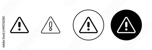 Exclamation danger icons set. attention sign and symbol. Hazard warning attention sign