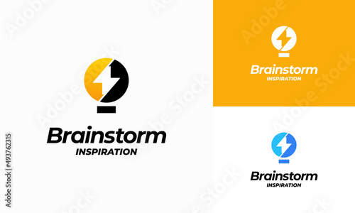 Brainstorm logo designs concept vector, Idea Inspiration logo symbol template vector
