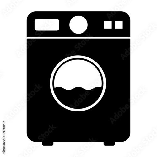 Washing machine equipment, Electric washer laundry icon, wash symbol clothes, vector illustration background