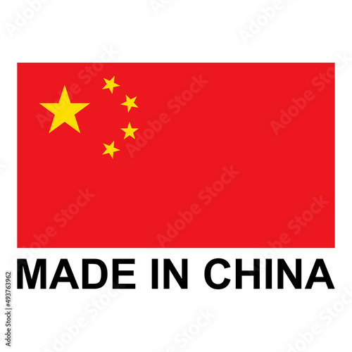 Made in China seal, product tag label sign, sticker quality stamp vector illustration