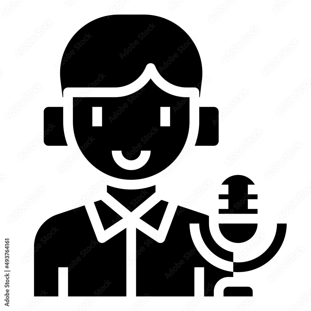 Broadcaster glyph icon,linear,outline,graphic,illustration Broadcaster glyph icon,linear,outline,graphic,illustration