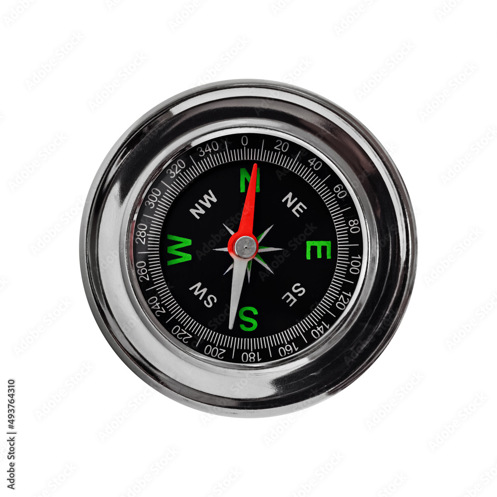Compass isolated on white. Exploration and adventure travel equipment. Item for hiking. Journey planning concept. Expedition element. Guide navigation. Compass isolated on white. Exploration and adventure travel equipment. Item for hiking. Journey planning concept. Expedition element. Guide navigation.