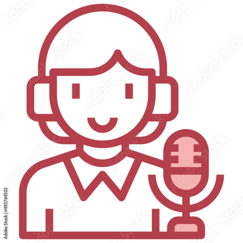 broadcaster red line icon,linear,outline,graphic,illustration