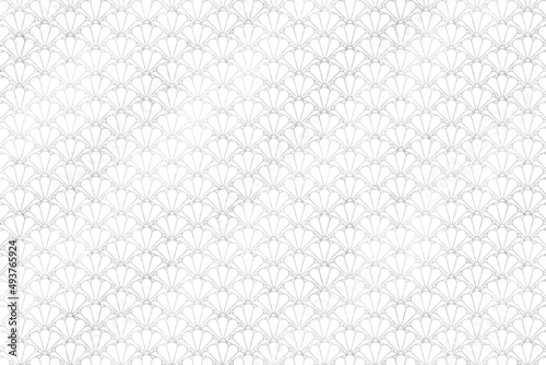 銀色の菊青海波の背景素材 和柄 上品 白 ゴージャス 秋 植物 ボタニカル 伝統的 菊 幾何学文様
