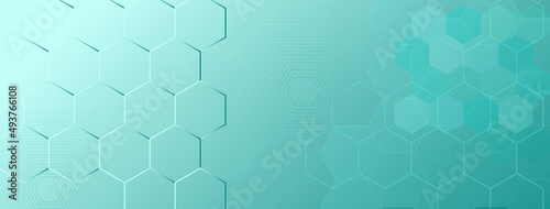 Medical Banner Background With Hexagonal Shapes