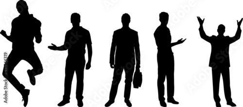 People, business and fashion Silhouette