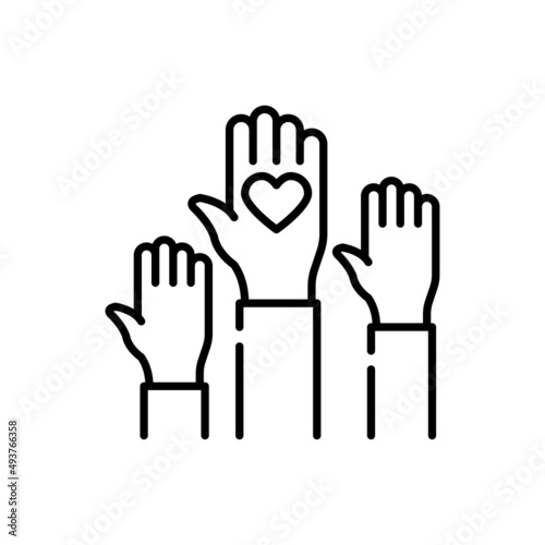 Volunteer Vector Outline Icon design illustration. EPS 10 File on White background