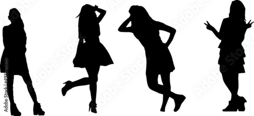 People, business and fashion Silhouette