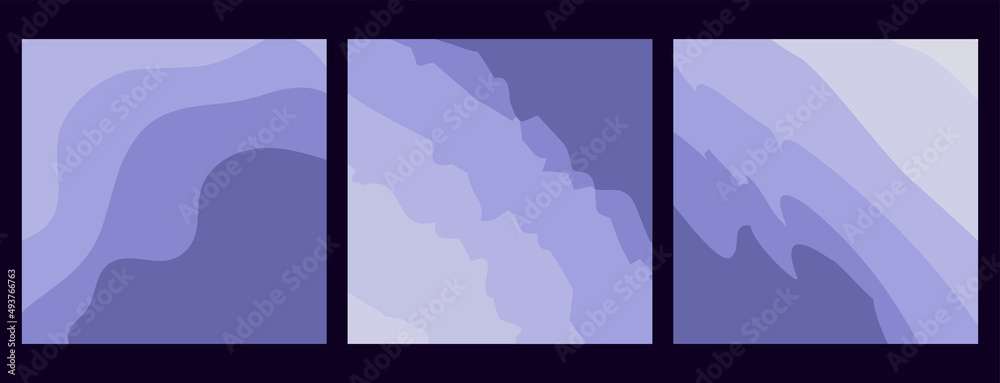 Text backgrounds with smooth color transition, waves and layers. Vector purple background for website design, booklets, banners. Toned in color of the year 2022, very peri