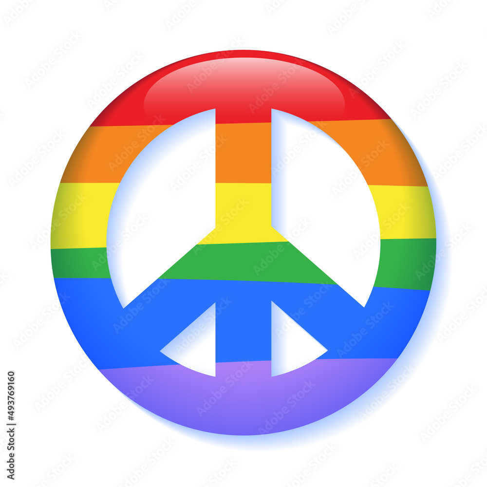 Peace Sign Symbol Pride World Earth Planet Isolated Equality LGBTQIA Concept Cartoon Vector Illustration 3d flat Peace Sign Symbol Pride World Earth Planet Isolated Equality LGBTQIA Concept Cartoon Vector Illustration 3d flat