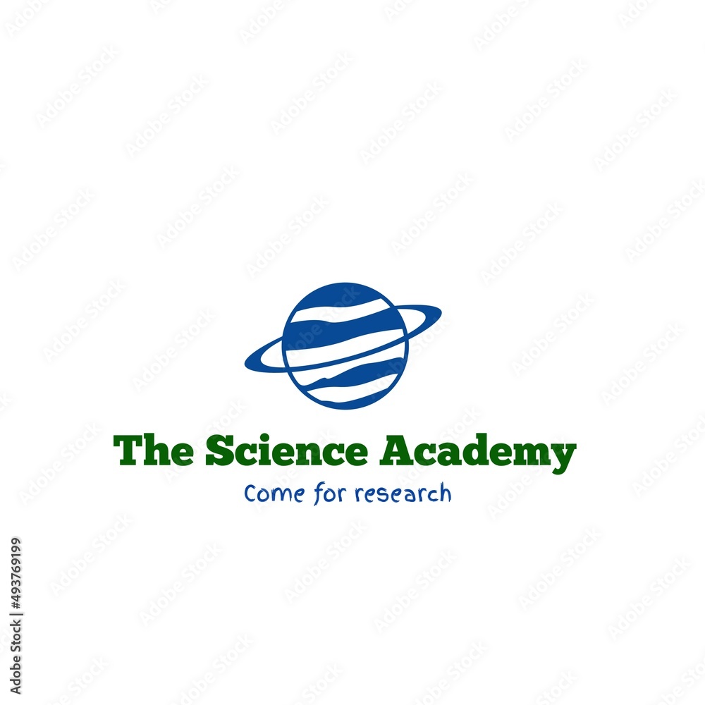 The science academy is written with logo design on white background.