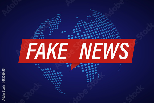 Fake News Live on World Globe Background. Business Technology Online Scam Fraud Hacker False Fake News Background. Misinformation Vector Illustration.