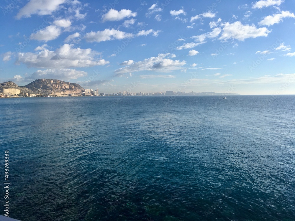 view of the sea from alicante harbour