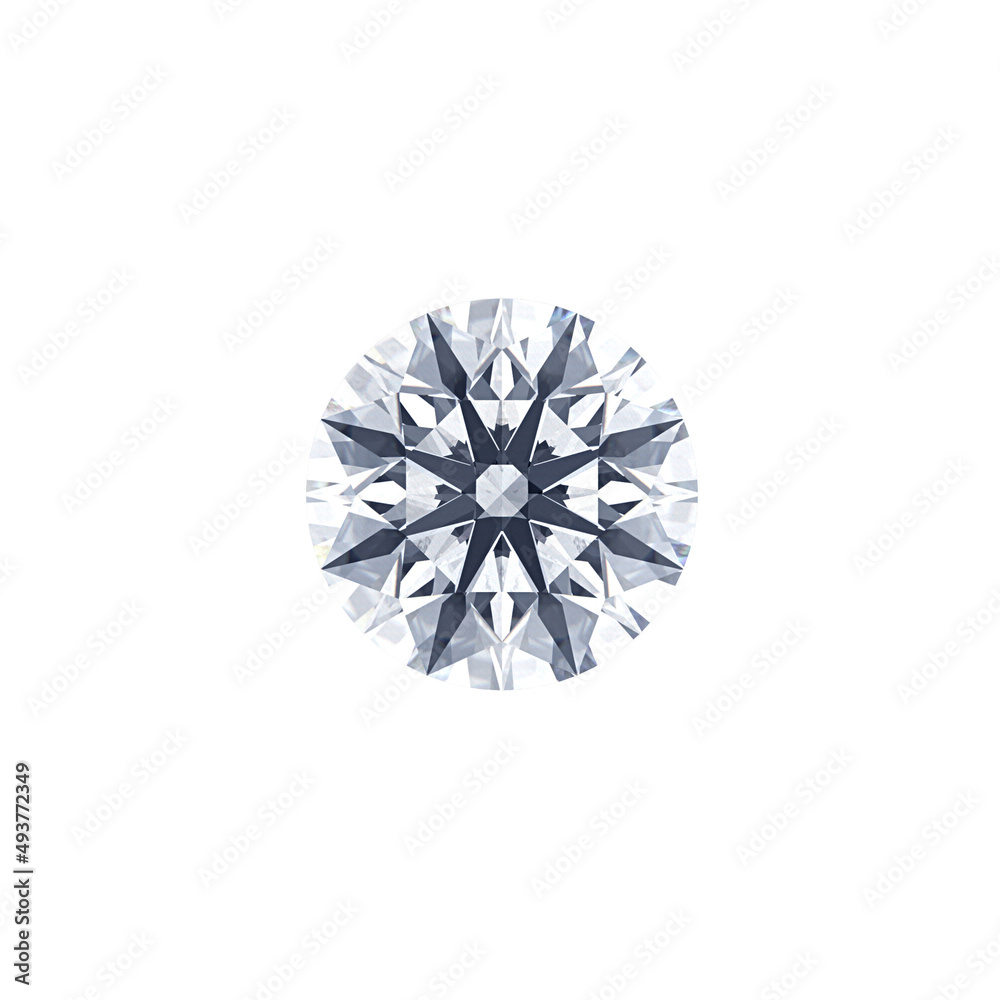 round cut diamond single 3d render