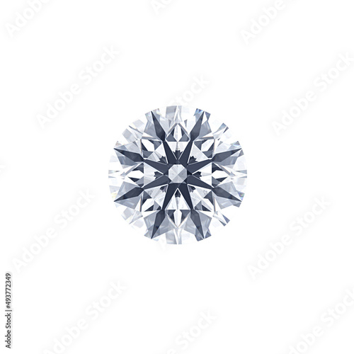 round cut diamond single 3d render