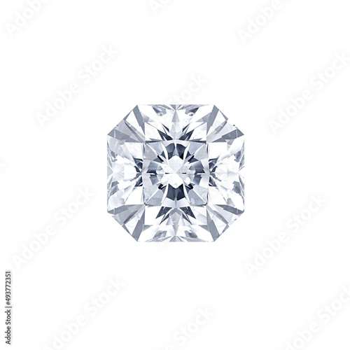 radiant cut diamond single 3d render
