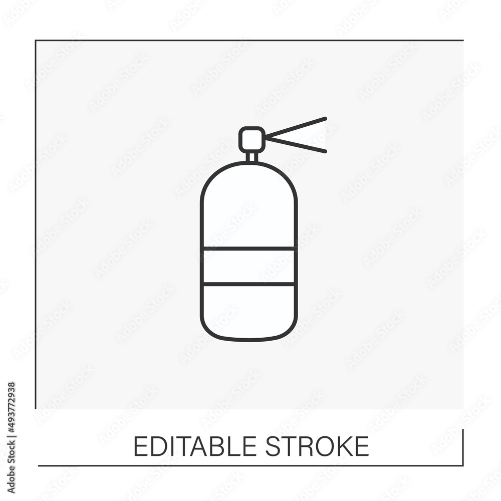 Spray line icon. Disinfectant spray in a bottle for washing surfaces. Cleaning concept. Isolated vector illustration.Editable stroke Spray line icon. Disinfectant spray in a bottle for washing surfaces. Cleaning concept. Isolated vector illustration.Editable stroke