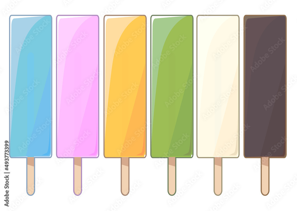 アイスキャンデーのセットイラスト アイスキャンデーのセットイラスト